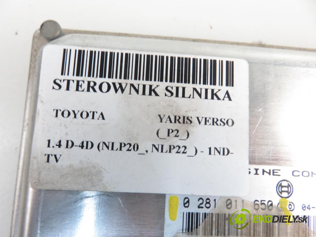 TOYOTA YARIS VERSO (_P2_) MINIVAN 2005 1364,00 Sterowniki silnika 1364,00 Riadiaca jednotka Motor 0281011650; 8966652211