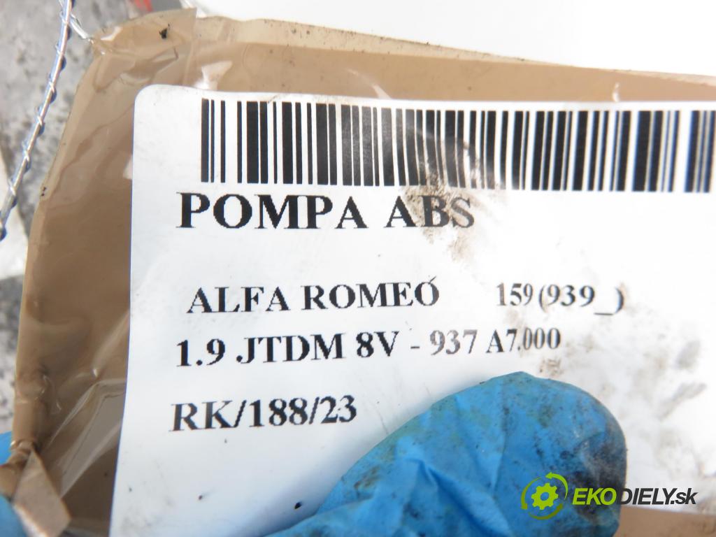 ALFA ROMEO 159 (939_) SEDAN 2007 1910,00 Sterowniki ABS 1910,00 pumpa ABS 15113908D; 51741619 (Pumpy brzdové)