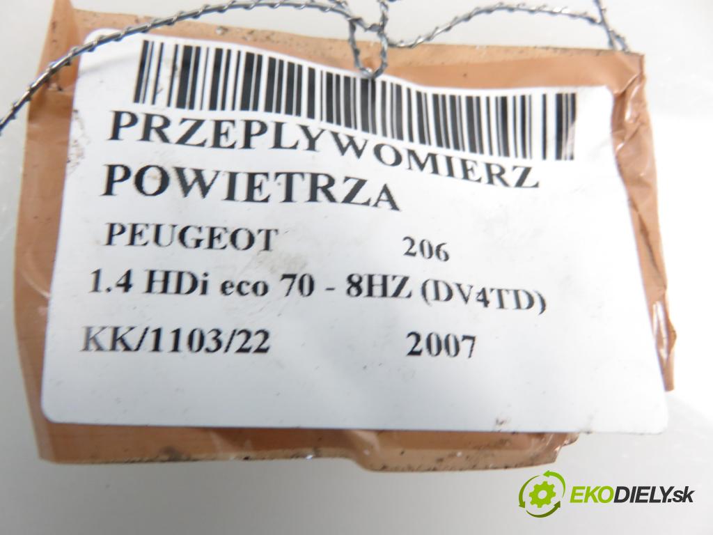 PEUGEOT 206 liftback (2A/C) HB 2007 1398,00 Przepływomierze 1398,00 váha vzduchu vzduchu 5WK97004; 9647144080