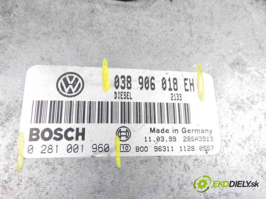 VW BORA (1J2) SEDAN 1998 1896,00 Sterowniki silnika 1896,00 Riadiaca jednotka Motor 038906018EH; 0281001960