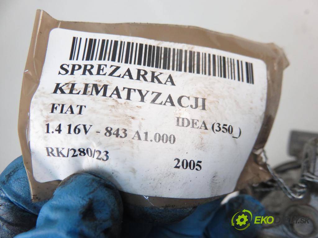 FIAT IDEA (350_) MINIVAN 2005 1368,00 Kompresory klimatyzacji 1368,00 KOMPRESOR: klimatizace 71785269 (Kompresory)