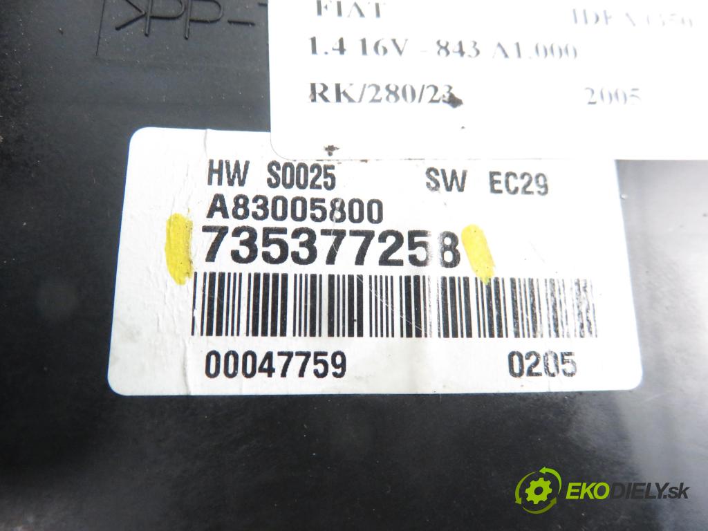 FIAT IDEA (350_) MINIVAN 2005 1368,00 Panele sterowania, przełączniki 1368,00 Panel kúrenia KLIMATRONIK 735377258