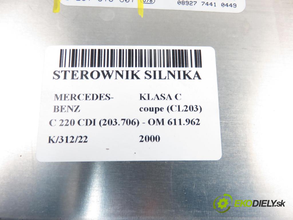 MERCEDES-BENZ KLASA C coupe (CL203) COUPE 2000 2148,00 Sterowniki silnika 2148,00 Riadiaca jednotka Motor 6111537379; 0281010607