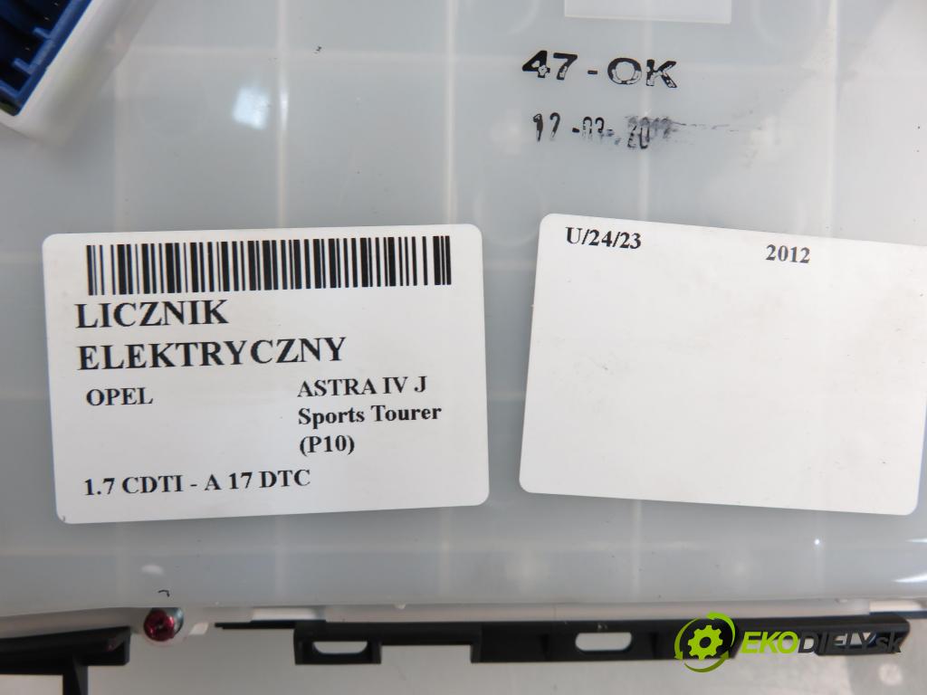 OPEL ASTRA J Sports Tourer (P10) KOMBI 2012 1686,00 Liczniki, zegary 1686,00 Prístrojovka elektrický 13374948