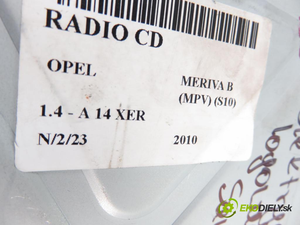 OPEL MERIVA B nadwozie wielkoprzestrzenne (MPV) (S10) MINIVAN 2010 74,00 1.4 - A 14 XER 1398,00 RADIO CD 20984174