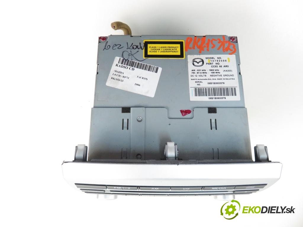 MAZDA 5 (CR19) MINIVAN 2006 81,00 2.0 MZR-CD 110 - RF7J 1998,00 RADIO CD 14792086