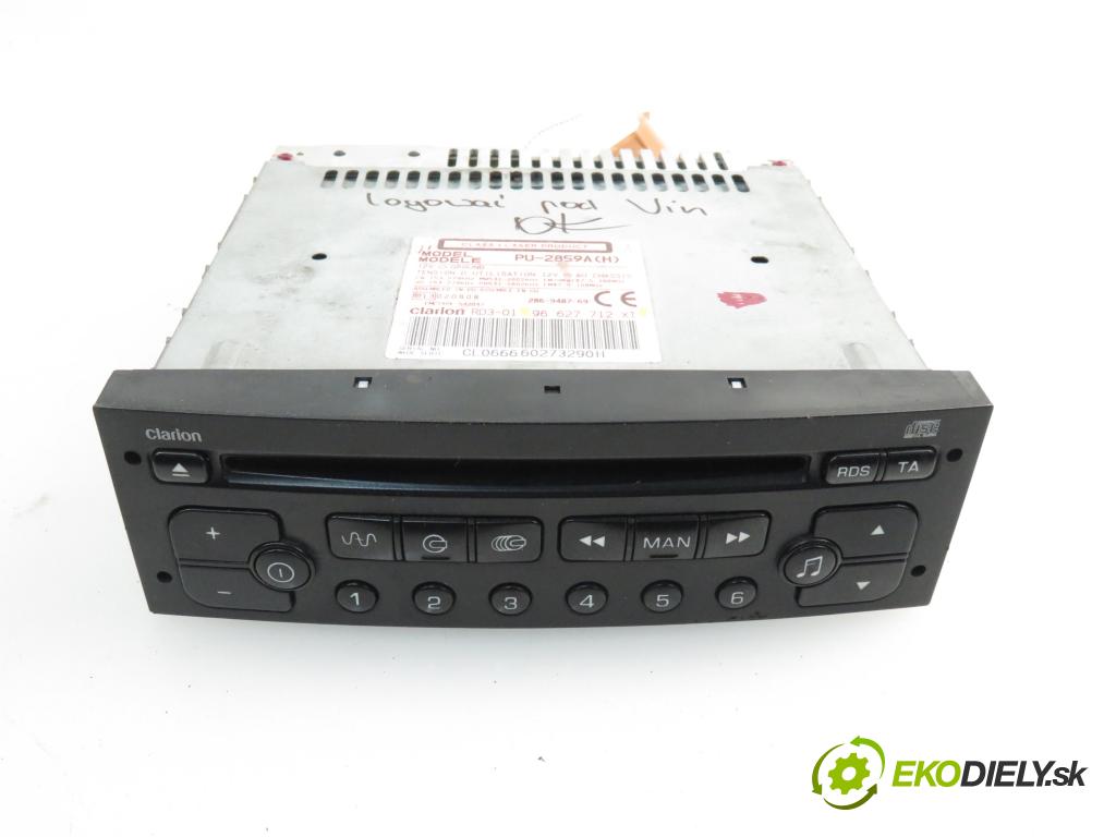 PEUGEOT 206 liftback (2A/C) HB 2007 1398,00 Radioodtwarzacze 1398,00 RADIO CD 96627712XT