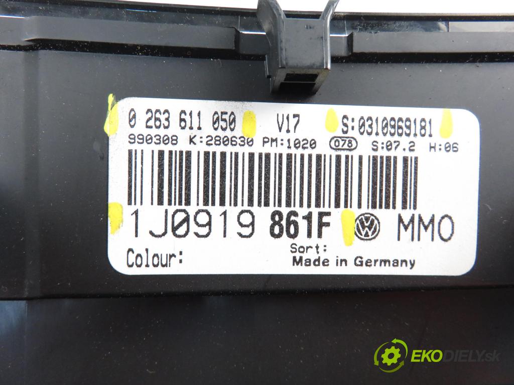 VW BORA Variant (1J6) KOMBI 1999 1896,00 Liczniki, zegary 1896,00 Prístrojovka elektrický 1J0919861F; 0263611050; S0310969181
