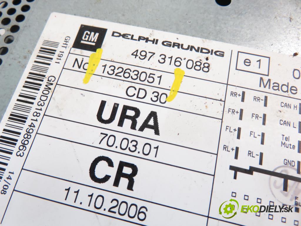 OPEL ZAFIRA B (A05) MINIVAN 2008 1598,00 Radioodtwarzacze 1598,00 RADIO CD 13263051; 13276999