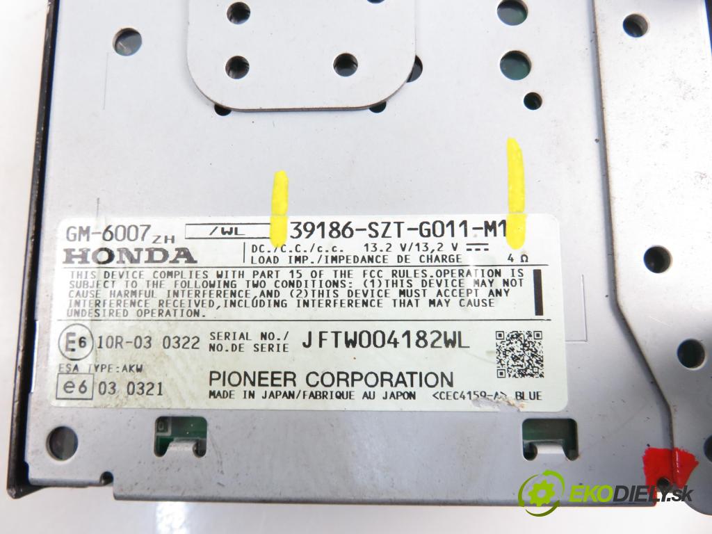 HONDA CR-Z (ZF) HB 2011 1497,00 Wzmacniacze 1497,00 Zosilňovač 39186SZTG011M1 (Zosilňovače)