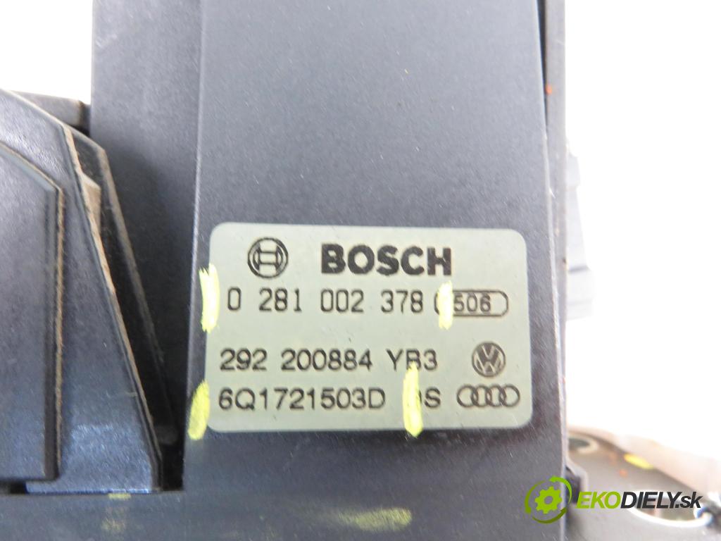VW POLO (9N_) HB 2002 1422,00 Pozostałe 1422,00 Potenciometer plynového pedálu 0281002378; 6Q1721503D (Pedále)