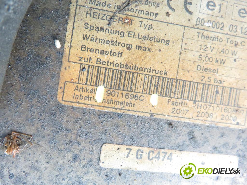 FIAT DUCATO Furgon (250_, 290_) FURGON 2007 2287,00 Części 2287,00 Webasto 9011698C (Webasto ohřívače)