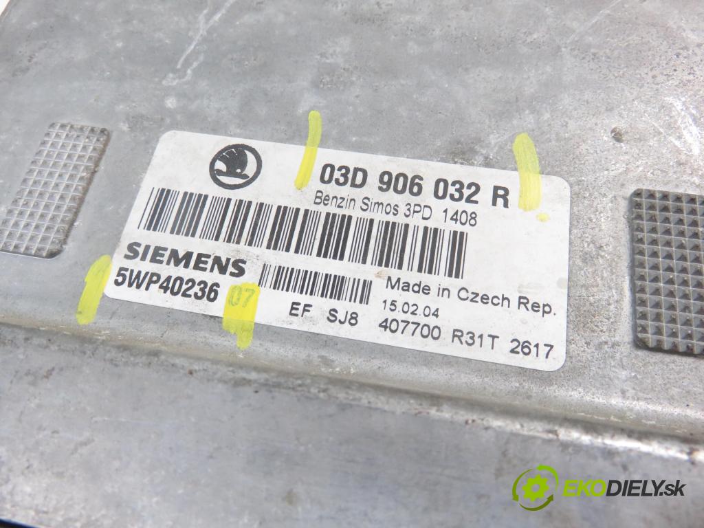 SKODA FABIA I (6Y2) HB 2004 1198,00 Sterowniki silnika 1198,00 Riadiaca jednotka Motor 03D906032R; 5wp40236