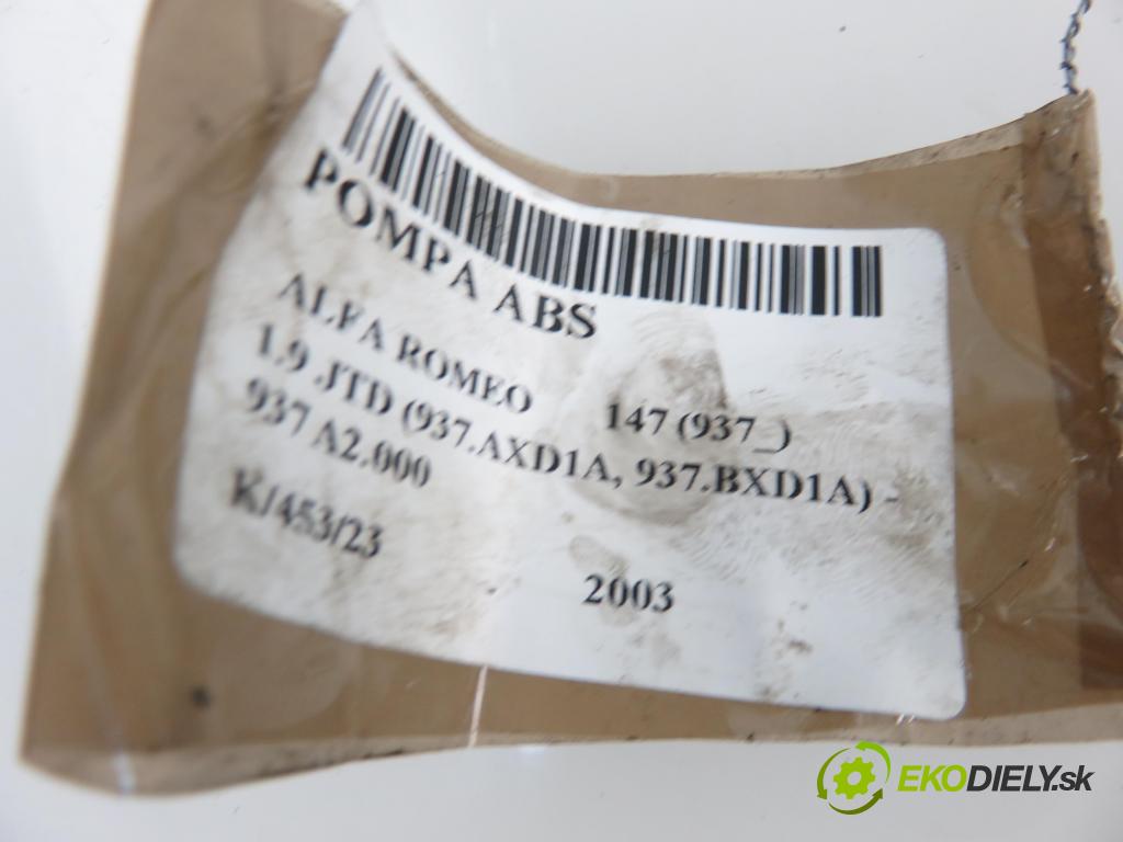 ALFA ROMEO 147 (937_) HB 2003 1910,00 Sterowniki ABS 1910,00 Pumpa ABS 0265224095; 51739029; 0265900050 (Pumpy ABS)