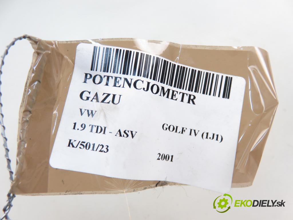 VW GOLF IV (1J1) HB 2001 1896,00 Pozostałe 1896,00 Potenciometer plynového pedálu 1J1721503H (Pedále)