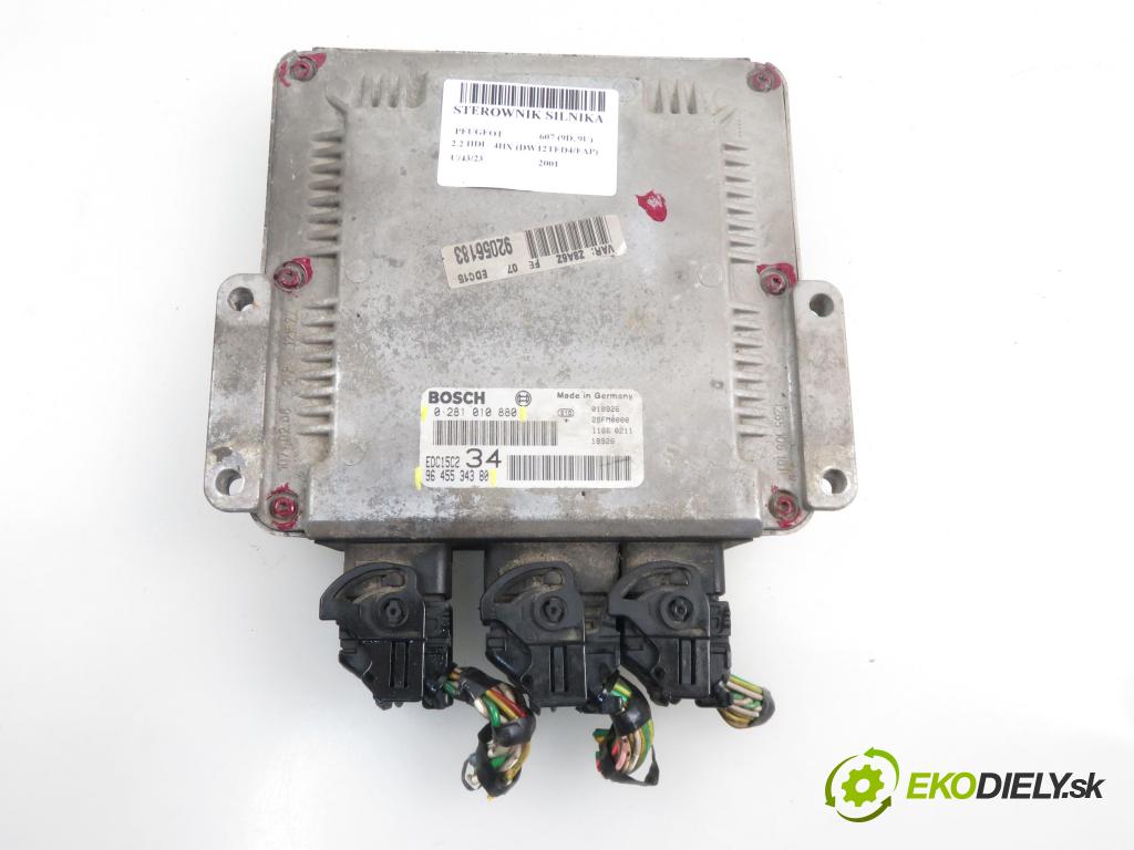 PEUGEOT 607 (9D, 9U) SEDAN 2001 2179,00 Sterowniki silnika 2179,00 Riadiaca jednotka Motor 9645534380; 0281010880