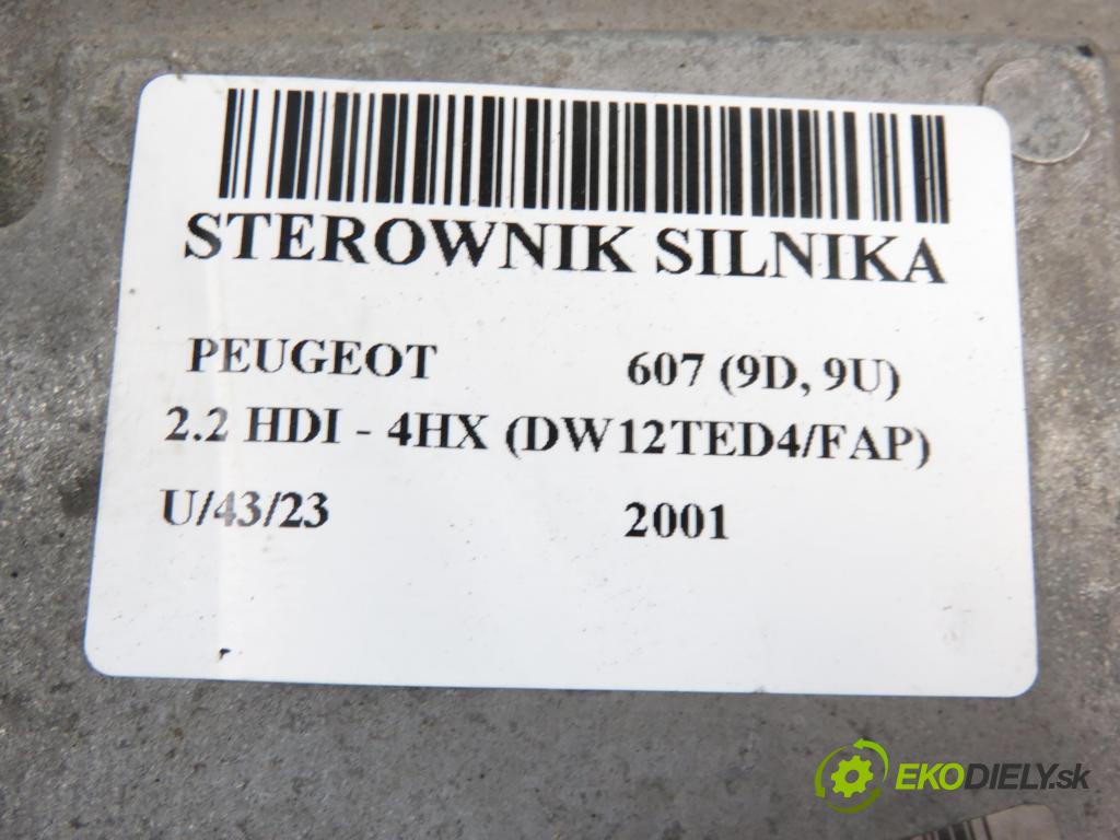 PEUGEOT 607 (9D, 9U) SEDAN 2001 2179,00 Sterowniki silnika 2179,00 Riadiaca jednotka Motor 9645534380; 0281010880