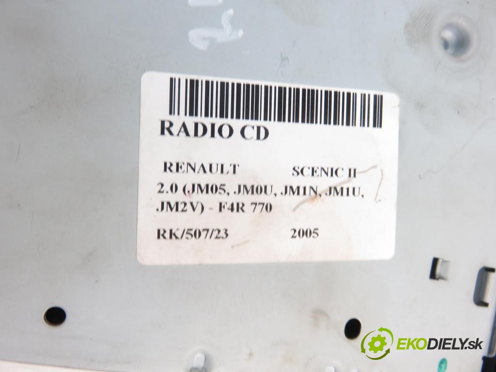 RENAULT SCENIC II (JM0/1_) MINIVAN 2005 1998,00 Radioodtwarzacze 1998,00 RADIO CD 8200484426
