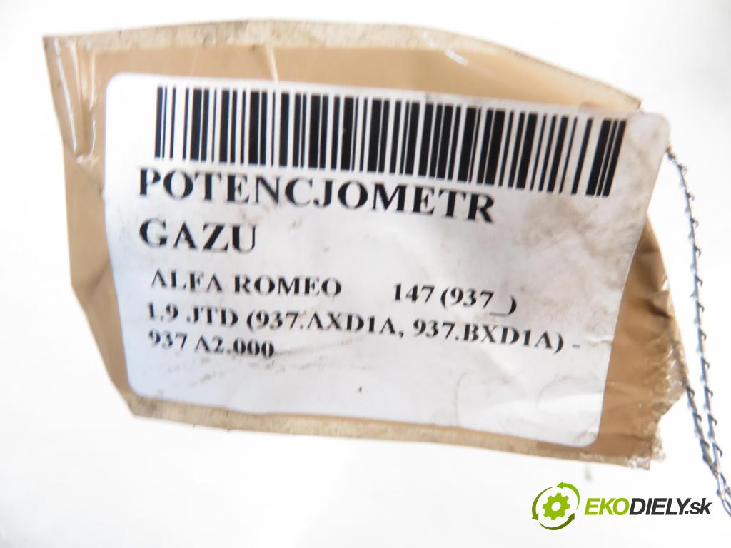 ALFA ROMEO 147 (937_) HB 2002 1910,00 Pozostałe 1910,00 Potenciometer plynového pedálu 46755863; 0281002380 (Pedále)