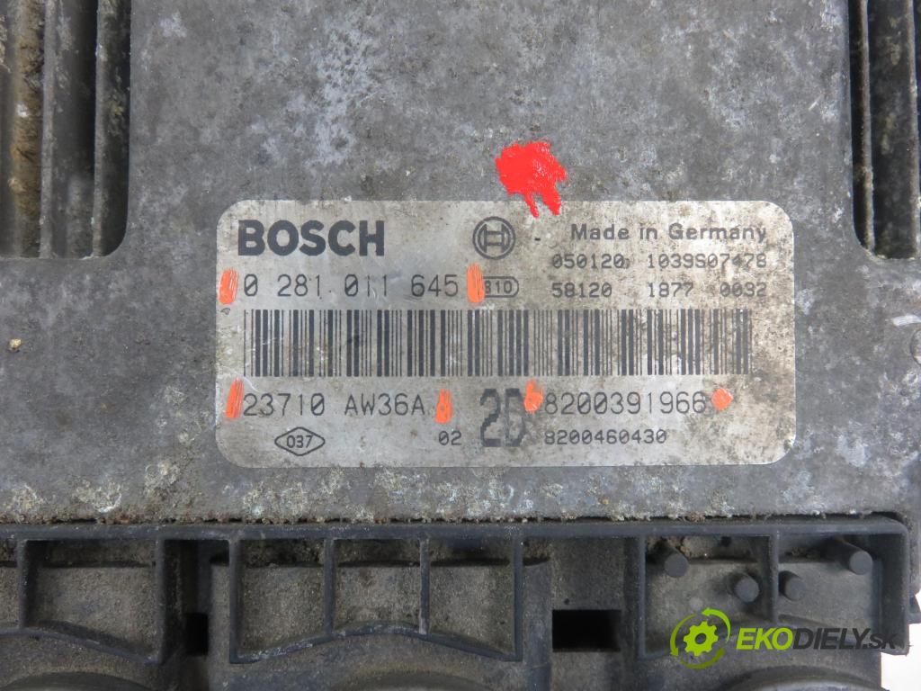 NISSAN PRIMERA (P12) LIFTBACK 2005 1870,00 Sterowniki silnika 1870,00 Riadiaca jednotka Motor 0281011645; 23710AW36A; 8200391966