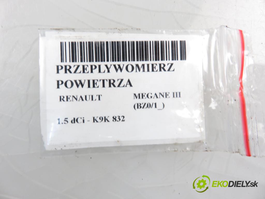 RENAULT MEGANE III liftback (BZ0/1_) HB 2009 1461,00 Przepływomierze 1461,00 váha vzduchu vzduchu 8200682558B; 8200702517; 5WK97021