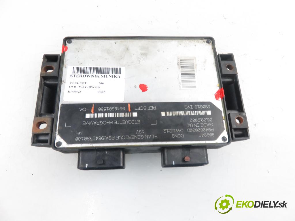 PEUGEOT 206 liftback (2A/C) HB 2002 1868,00 Sterowniki silnika 1868,00 Riadiaca jednotka Motor 9648201580