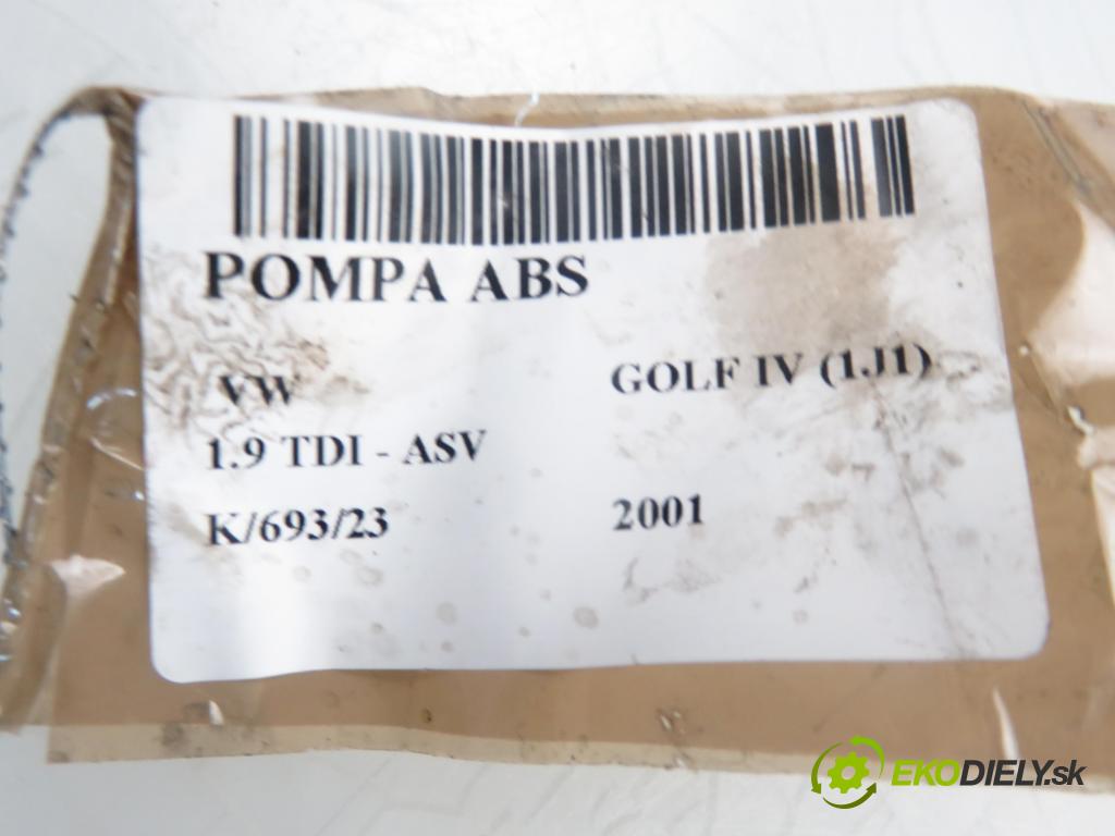 VW GOLF IV (1J1) HB 2001 1896,00 Sterowniki ABS 1896,00 Pumpa ABS 1J0614117F; 1C0907379J; 10020600374 (Pumpy ABS)