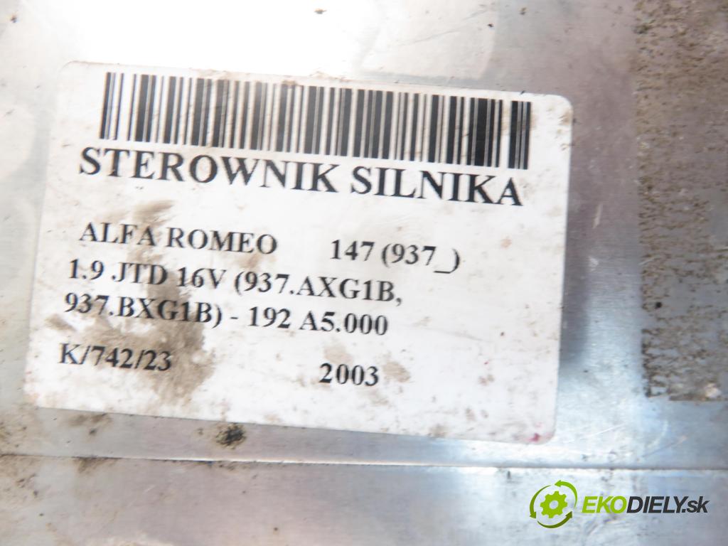 ALFA ROMEO 147 (937_) HB 2003 1910,00 Sterowniki silnika 1910,00 Riadiaca jednotka Motor 0281010455; 55188111