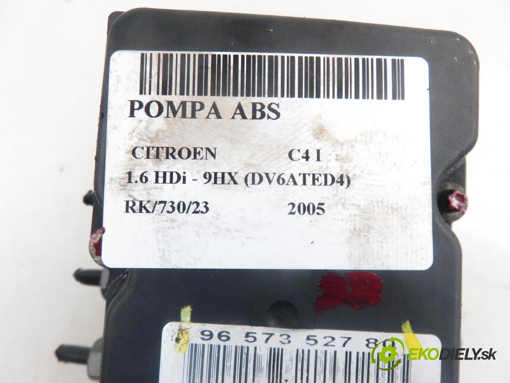 CITROEN C4 I (LC_) HB 2005 1560,00 Sterowniki ABS 1560,00 Pumpa ABS 9657352780; 0265800395 (Pumpy ABS)