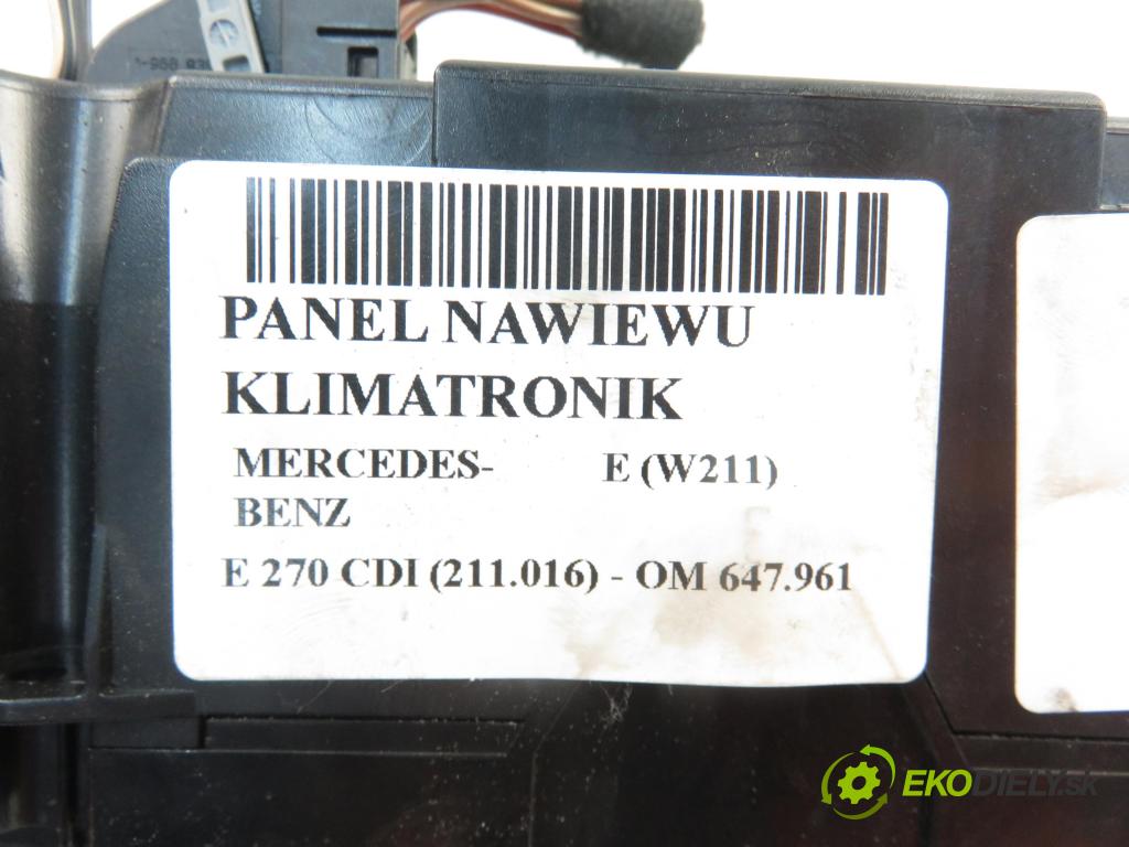 MERCEDES-BENZ KLASA E (W211) SEDAN 2004 2685,00 Panele sterowania, przełączniki 2685,00 Panel kúrenia KLIMATRONIK 2118300190