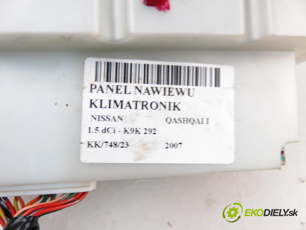 NISSAN QASHQAI / QASHQAI +2 I (J10, JJ10) SUV 2007 1461,00 Panele sterowania, przełączniki 1461,00 Panel kúrenia KLIMATRONIK 27500JD45A