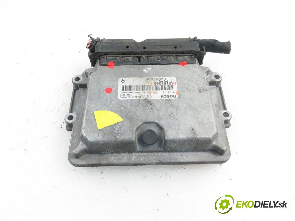 FIAT STILO (192_) HB 2003 1910,00 Sterowniki silnika 1910,00 Riadiaca jednotka Motor 0281011553; 55191209
