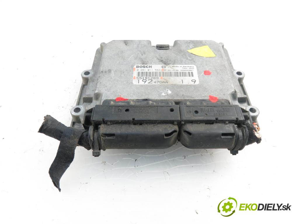 FIAT STILO (192_) HB 2003 1910,00 Sterowniki silnika 1910,00 Riadiaca jednotka Motor 0281011553; 55191209