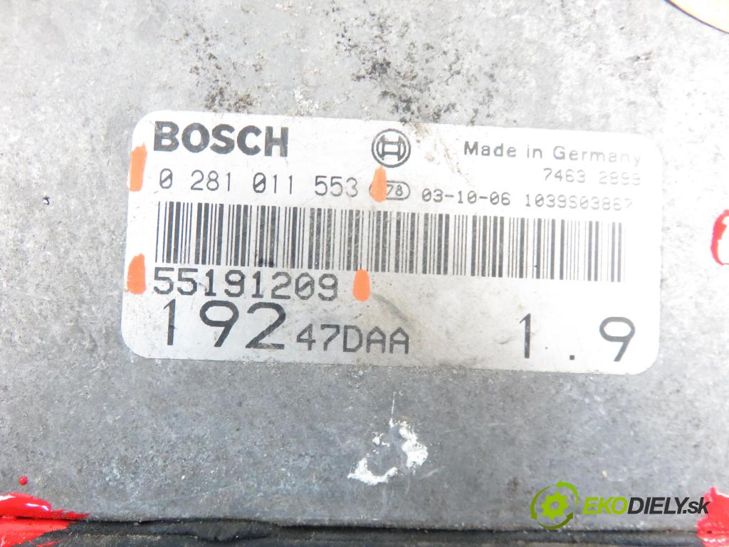 FIAT STILO (192_) HB 2003 1910,00 Sterowniki silnika 1910,00 Riadiaca jednotka Motor 0281011553; 55191209