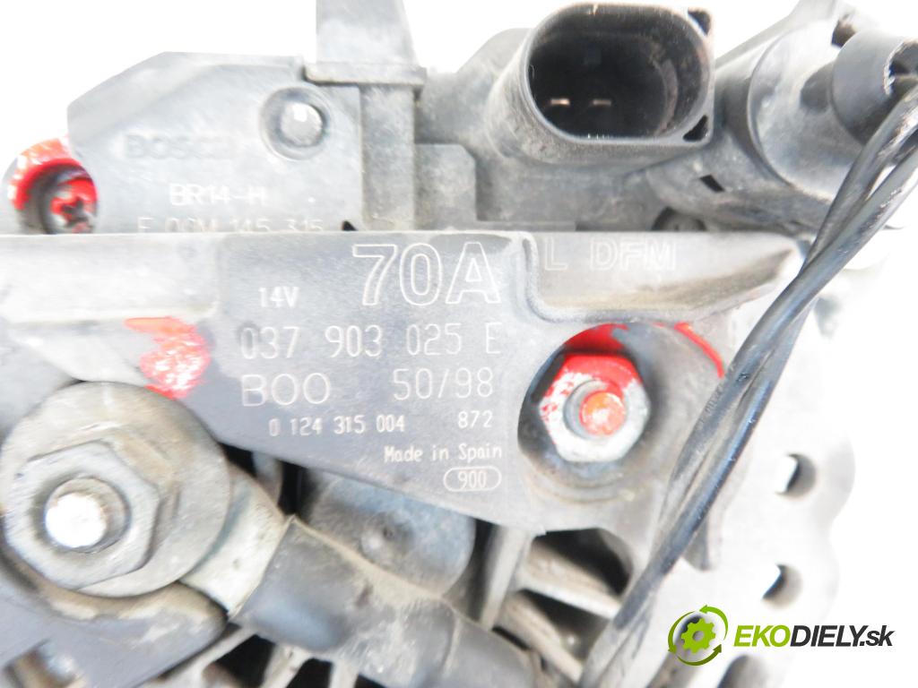 VW GOLF IV (1J1) HB 2001 1896,00 Alternatory kompletne 1896,00 Alternátor 037903025E; 0124315004 (Alternátory)