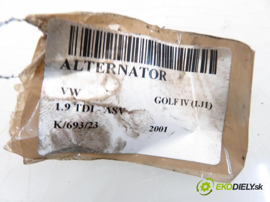 VW GOLF IV (1J1) HB 2001 1896,00 Alternatory kompletne 1896,00 Alternátor 037903025E; 0124315004 (Alternátory)