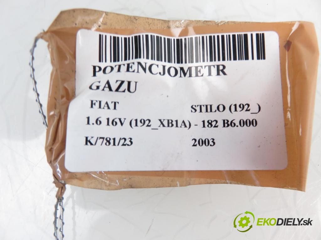 FIAT STILO (192_) HB 2003 1596,00 Pozostałe 1596,00 Potenciometer plynového pedálu 46779078; 0280752227 (Pedále)