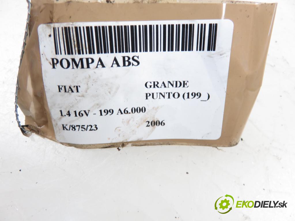 FIAT GRANDE PUNTO (199_) HB 2006 1368,00 Sterowniki ABS 1368,00 Pumpa ABS 0265950628; 51786433 (Pumpy ABS)
