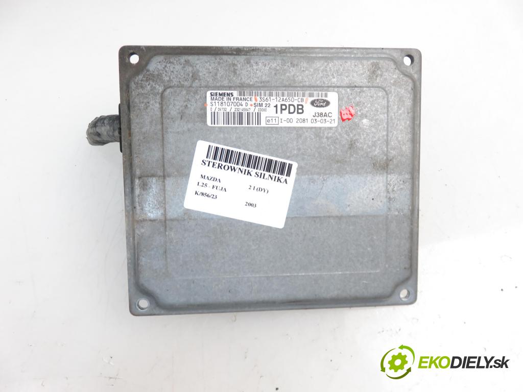 MAZDA 2 (DY) HB 2003 1242,00 Sterowniki silnika 1242,00 Riadiaca jednotka Motor 3S6112A650CB; S118107004D