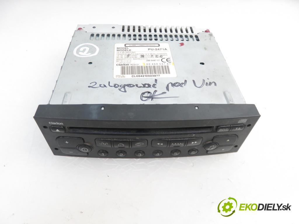 PEUGEOT 307 (3A/C) HB 2001 1997,00 Radioodtwarzacze 1997,00 RADIO CD 96466541XT