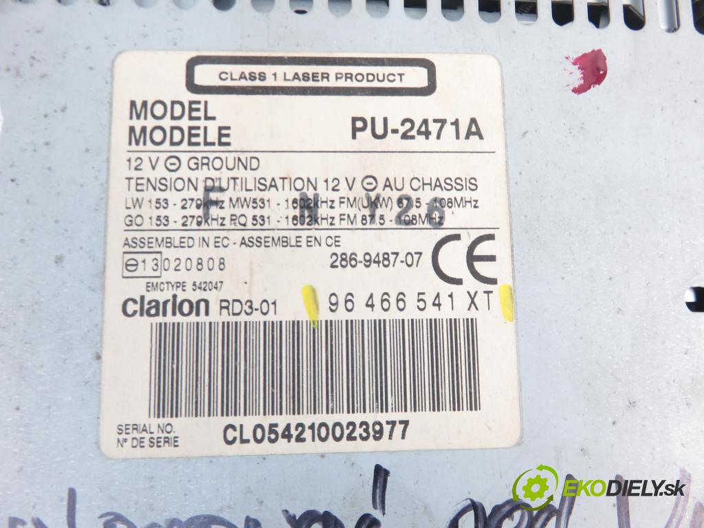 PEUGEOT 307 (3A/C) HB 2001 1997,00 Radioodtwarzacze 1997,00 RADIO CD 96466541XT