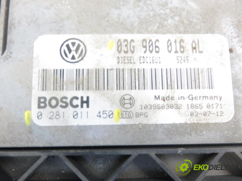 VW TOURAN (1T1, 1T2) MINIVAN 2003 1968,00 Sterowniki silnika 1968,00 Riadiaca jednotka Motor 03G906016AL; 0281011450