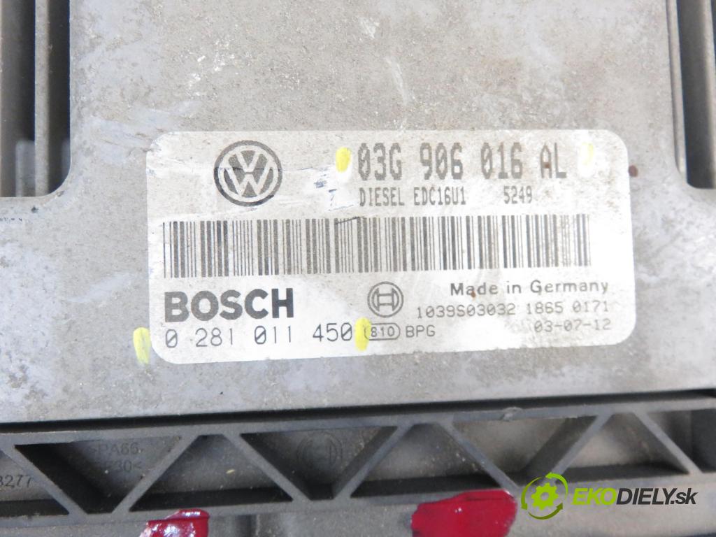 VW TOURAN (1T1, 1T2) MINIVAN 2003 1968,00 Sterowniki silnika 1968,00 Riadiaca jednotka Motor 03G906016AL; 0281011450