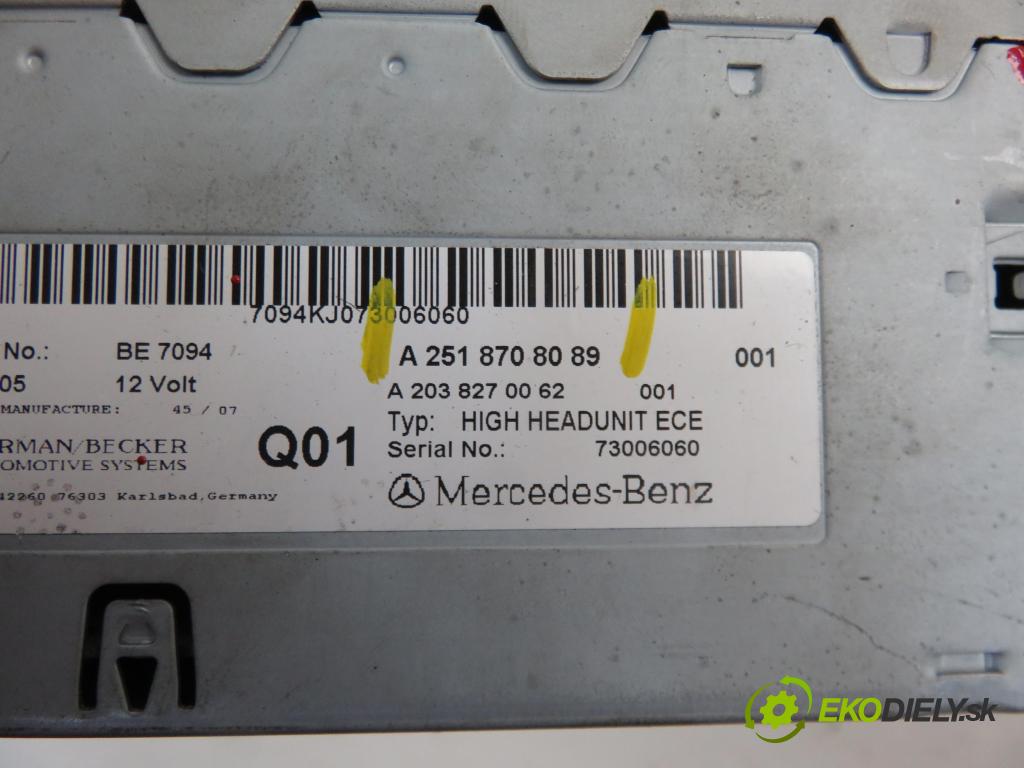 MERCEDES-BENZ KLASA R (W251, V251) CROSSOVER 2008 2987,00 Radioodtwarzacze 2987,00 RADIO CD A2518708089