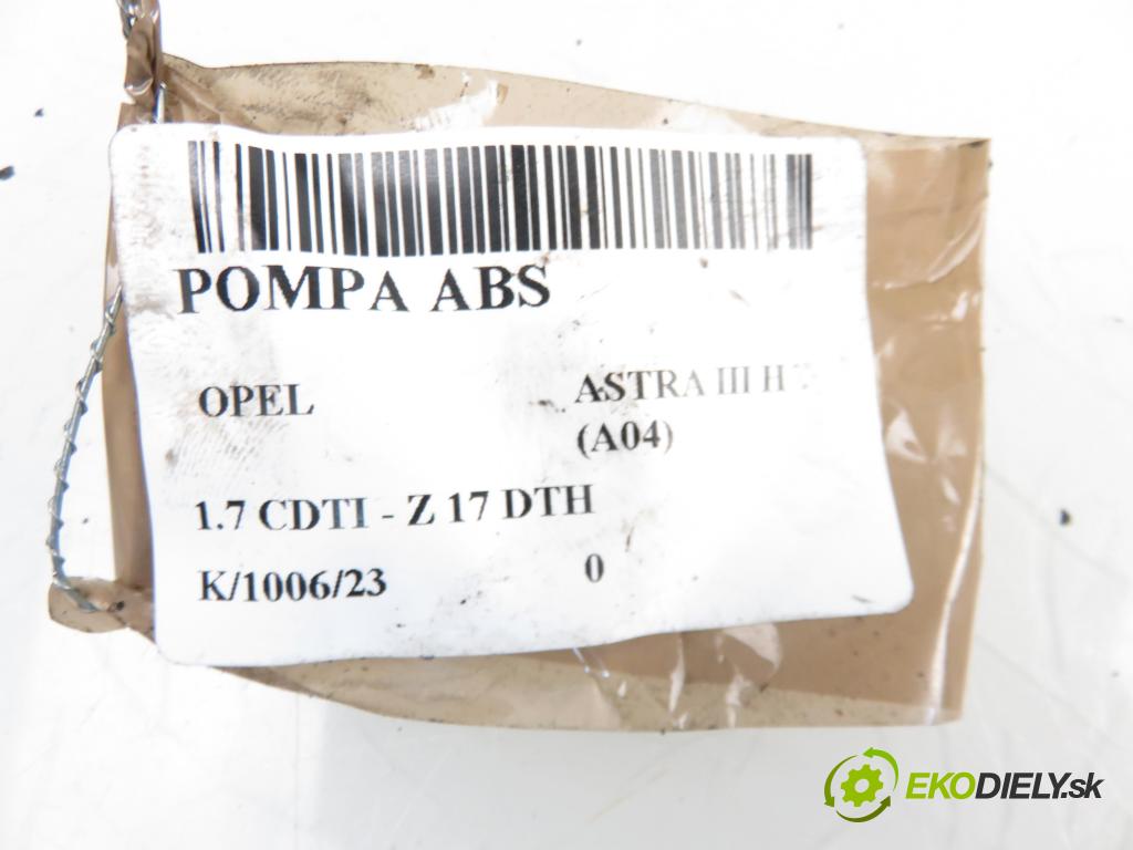 OPEL ASTRA H (A04) HB 2005 1686,00 Sterowniki ABS 1686,00 Pumpa ABS 13157576; 10020700244; 10097005093 (Pumpy ABS)