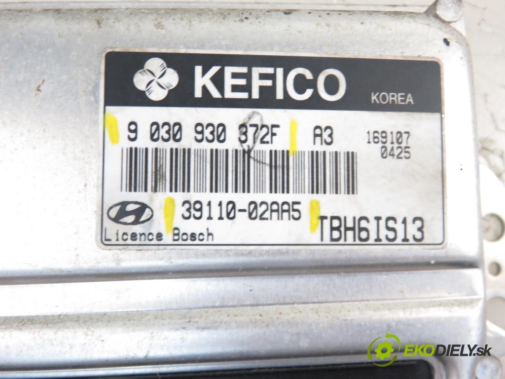 HYUNDAI GETZ (TB) HB 2007 1086,00 Sterowniki silnika 1086,00 Riadiaca jednotka Motor 3911002AA5; 9030930372F