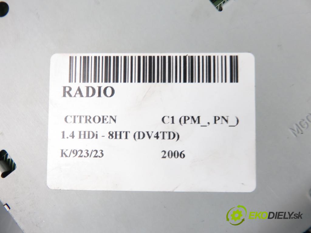 CITROEN C1 (PM_, PN_) HB 2006 1398,00 Radioodtwarzacze 1398,00 RADIO CD 861200H010