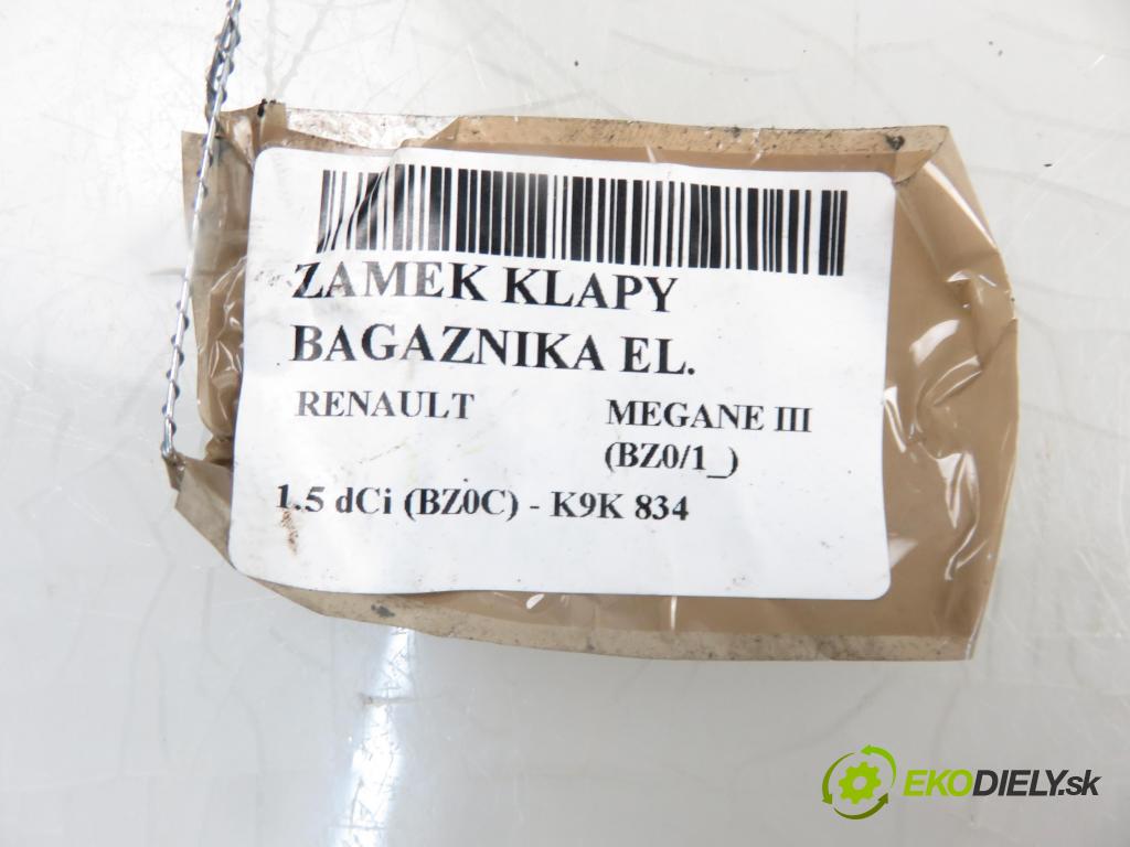 RENAULT MEGANE III liftback (BZ0/1_) HB 2010 1461,00 Zamki 1461,00 zámok dveří kufr EL. 846300003R; 846300003RA