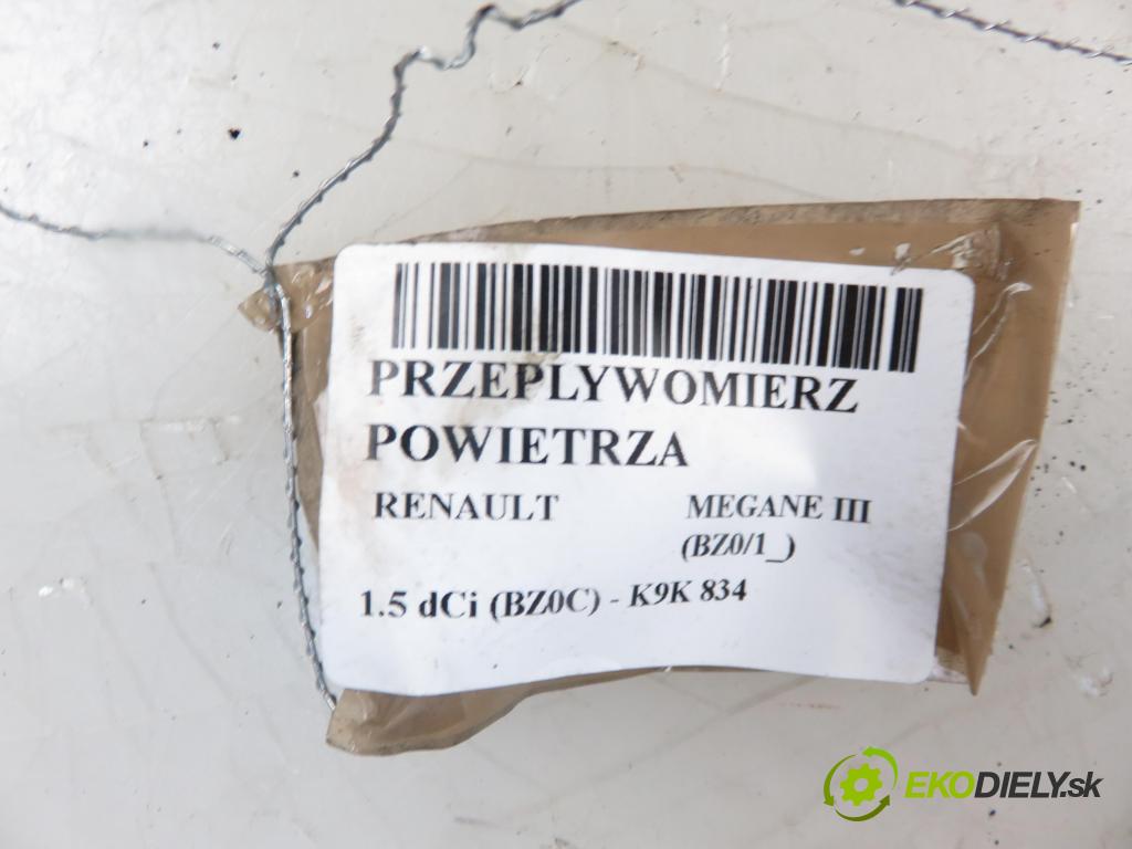 RENAULT MEGANE III liftback (BZ0/1_) HB 2010 1461,00 Przepływomierze 1461,00 váha vzduchu vzduchu 8200682558; H8200702517; 5WK97021