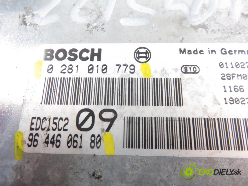 PEUGEOT 307 (3A/C) HB 2003 1997,00 Sterowniki silnika 1997,00 Riadiaca jednotka Motor 9644606180; 0281010779